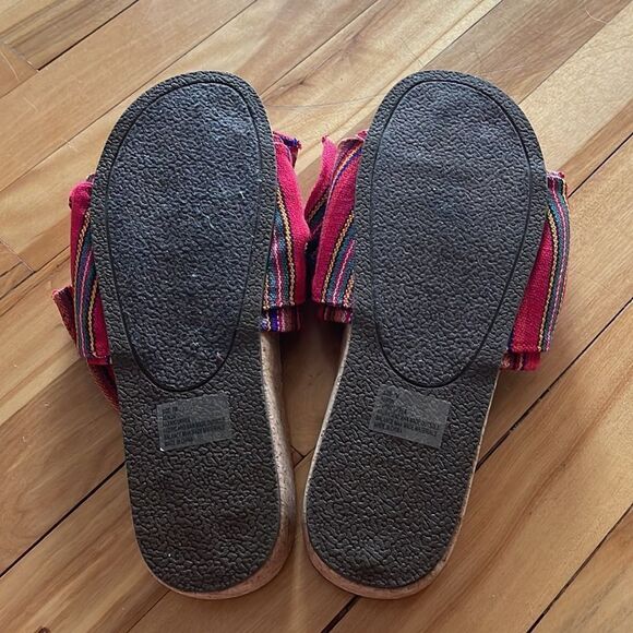Sugar striped bow cork sole slip on slide sandals. New. Size 7. - Picture 8 of 9
